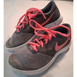 Nike Flex Contact Girls Sneakers Size 4 Pink Grey